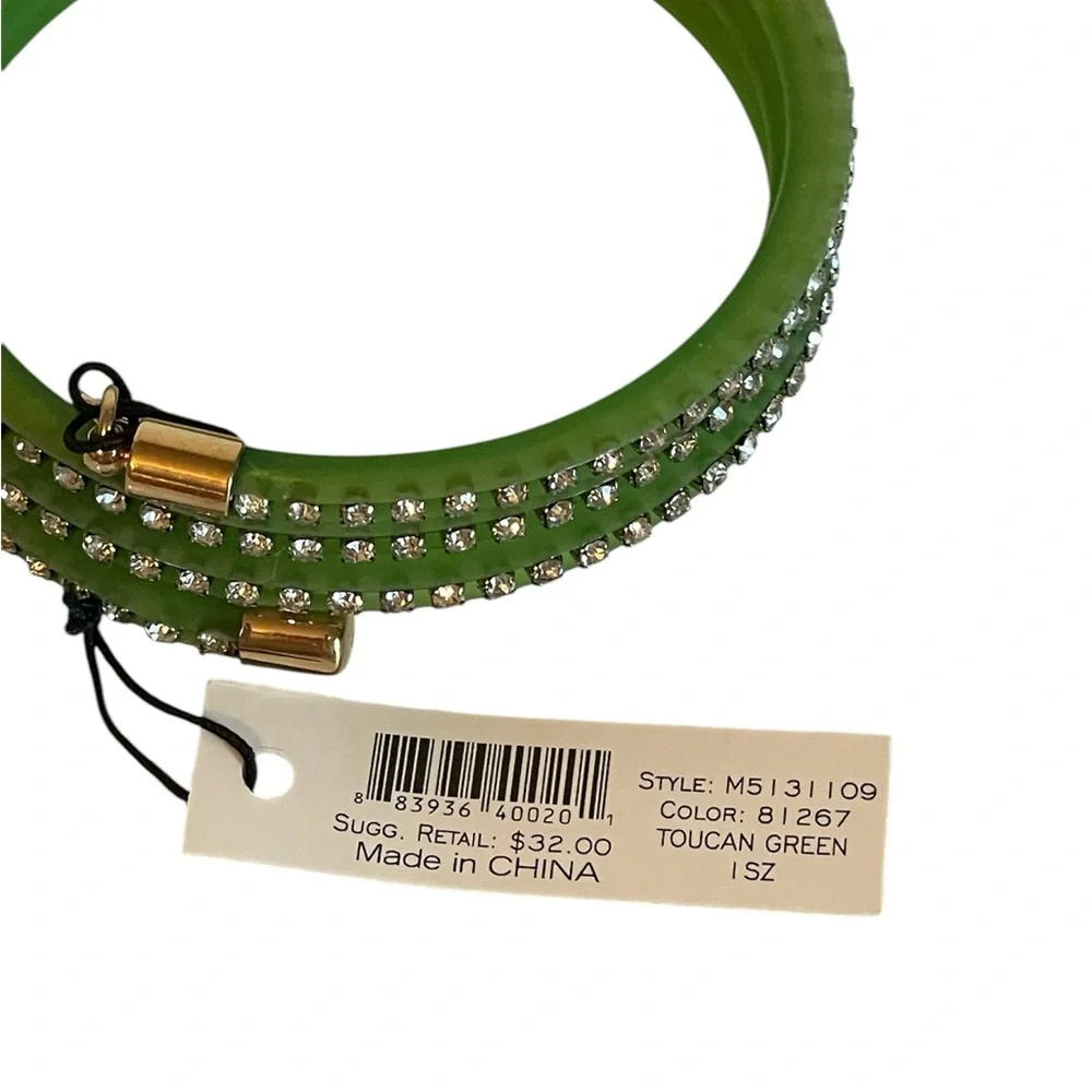 Marc by Marc Jacobs Toucan Green Crystal Bangle Bracelet - Picture 2 of 3